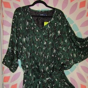 Green dolman sleeve dress